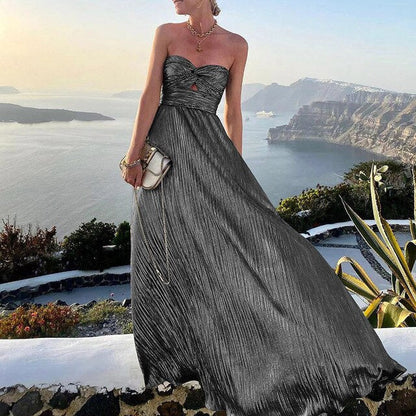 Strapless Avondjurk Dames Maxi Jasje Stijl - Mode Vibes