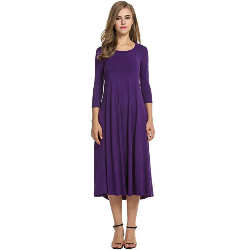 Dames Stylish Design Driekwart Midi Zomerjurk - Femme