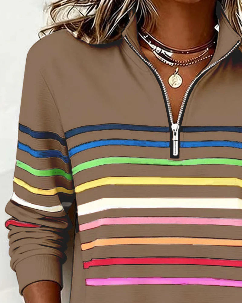 Dames Sweatshirt | Half-zip & Hoge Kraag voor Comfortabele Warmte