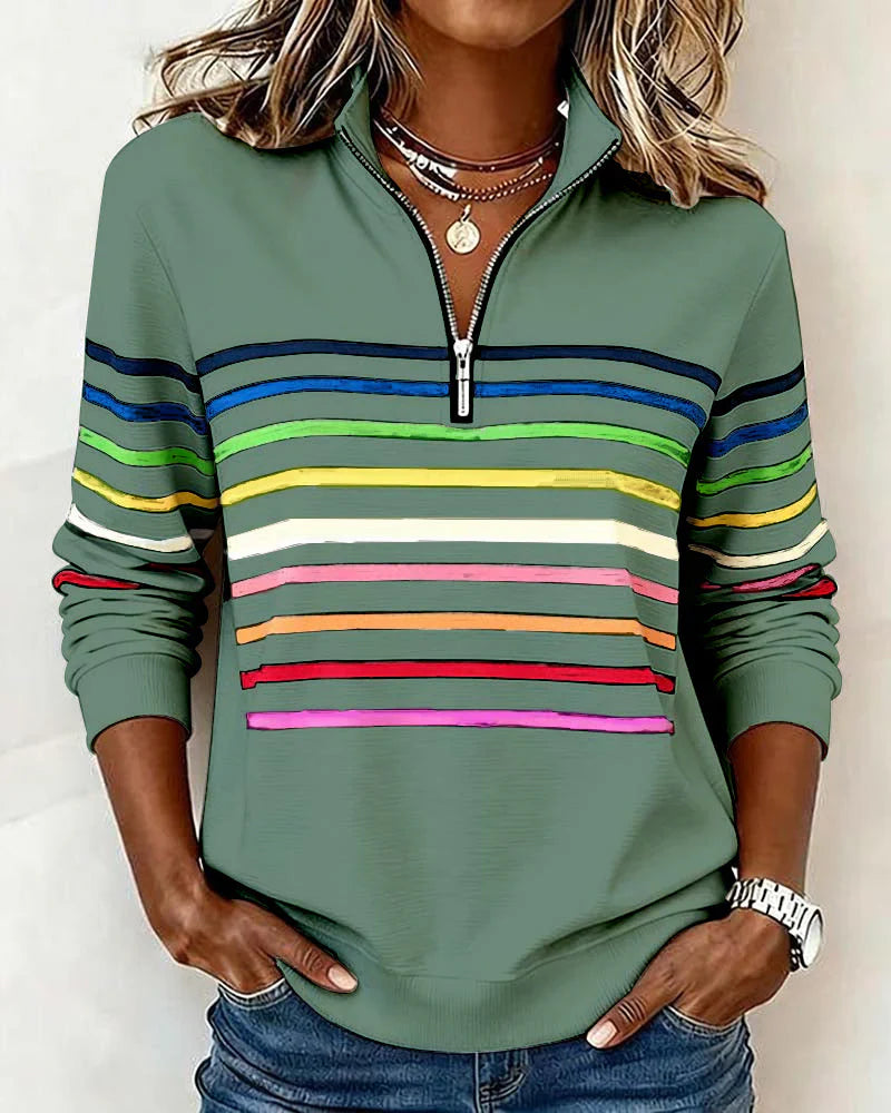 Dames Sweatshirt | Half-zip & Hoge Kraag voor Comfortabele Warmte