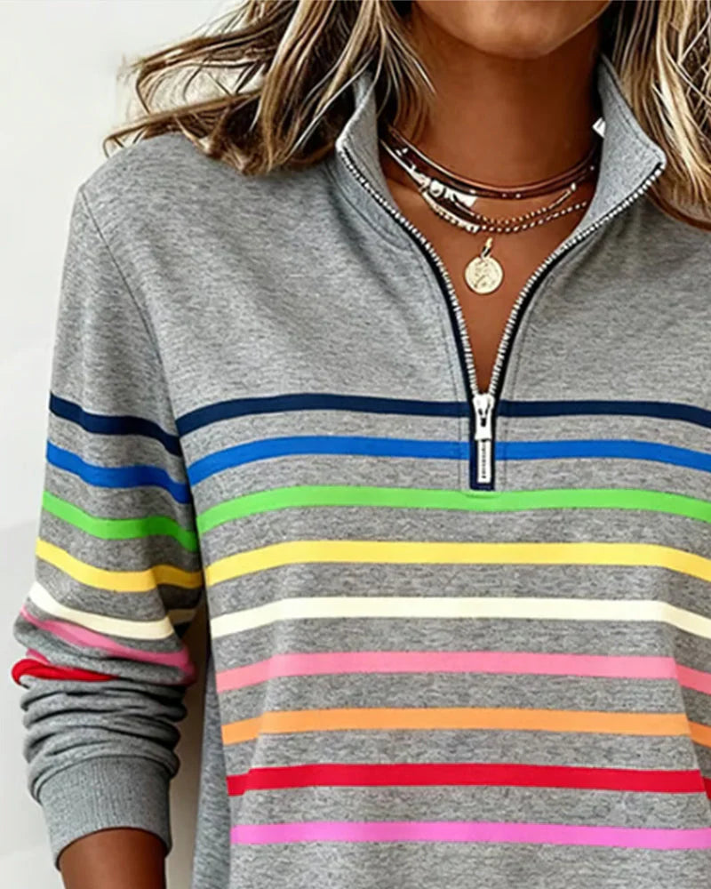 Dames Sweatshirt | Half-zip & Hoge Kraag voor Comfortabele Warmte