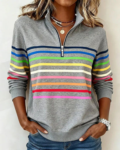 Dames Sweatshirt Warm Hoge KraagHalfzip Soft - Mode Vibes