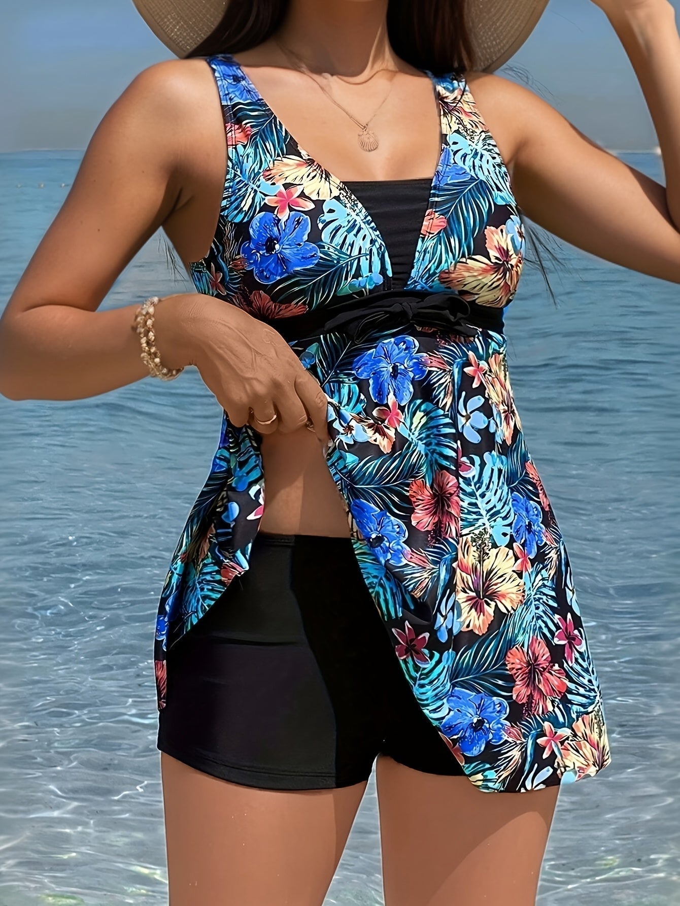 Dames Tankini Badpak Tweedelig Gestreept - Mode Vibes