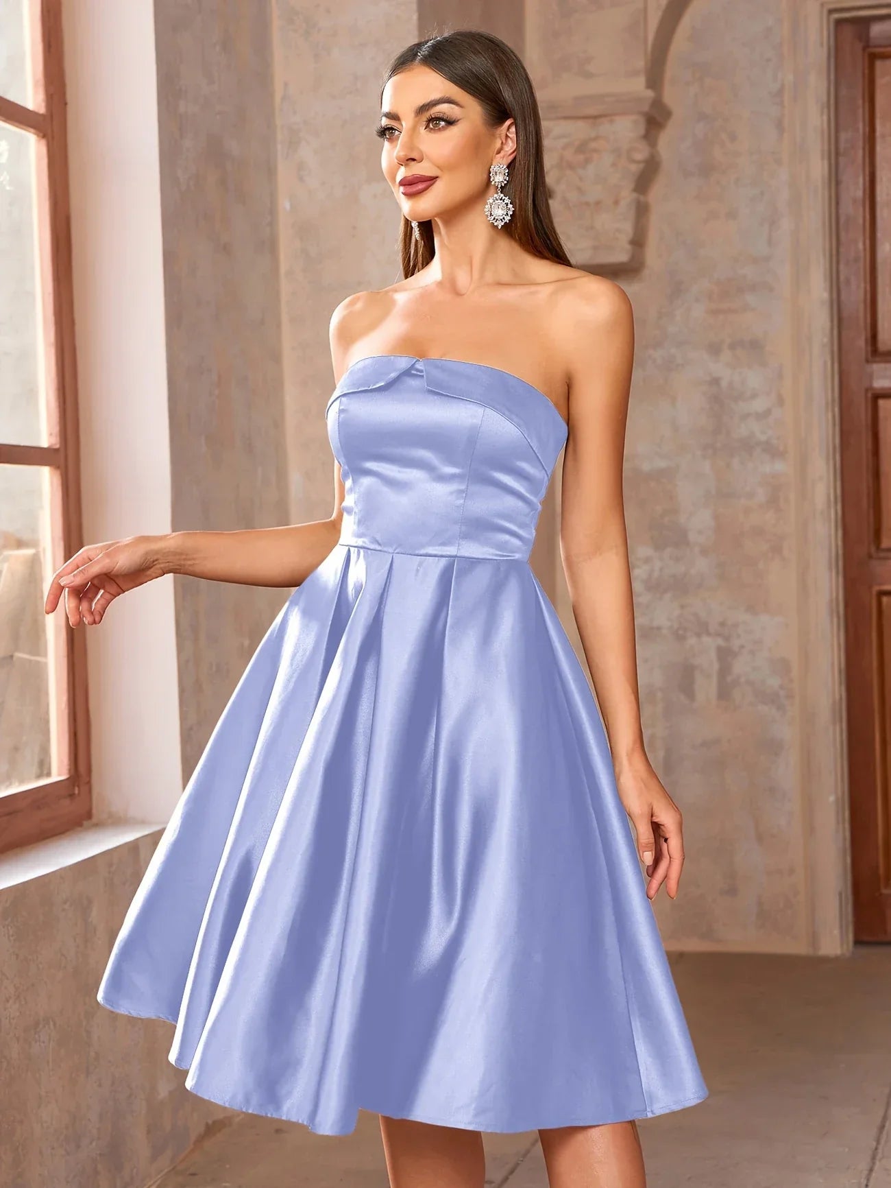 Dames Avondjurk Midi Zwart Elegante Jurk Andie - Mode Vibes