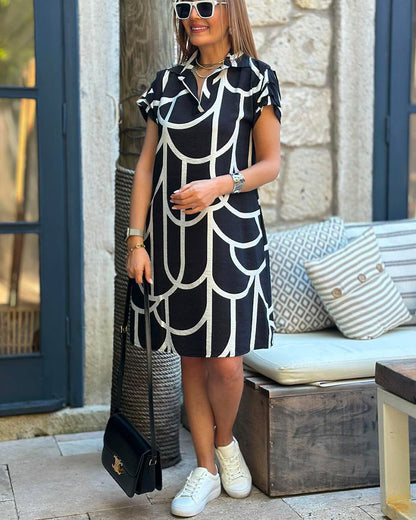 Dames V hals Casual Mini Zomerjurk - Lisa