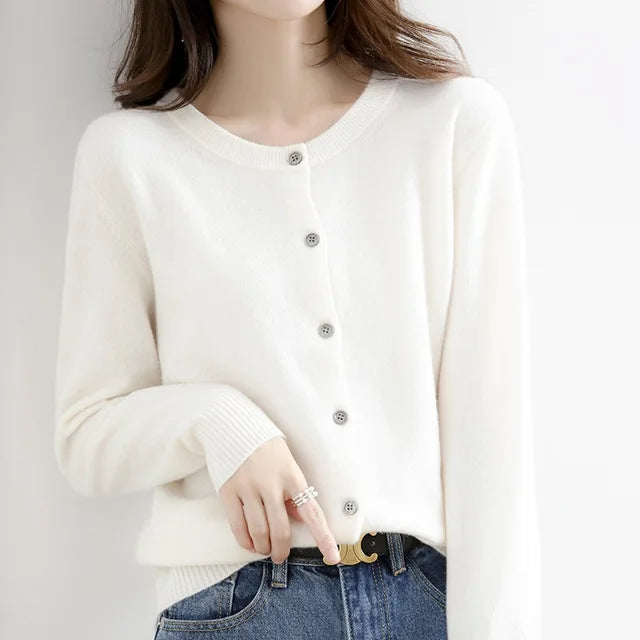 Zachte Cashmere Dames Cardigan met Knopen