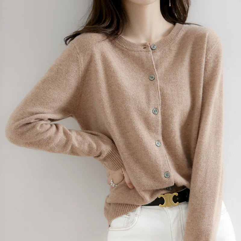 Zachte Cashmere Dames Cardigan met Knopen