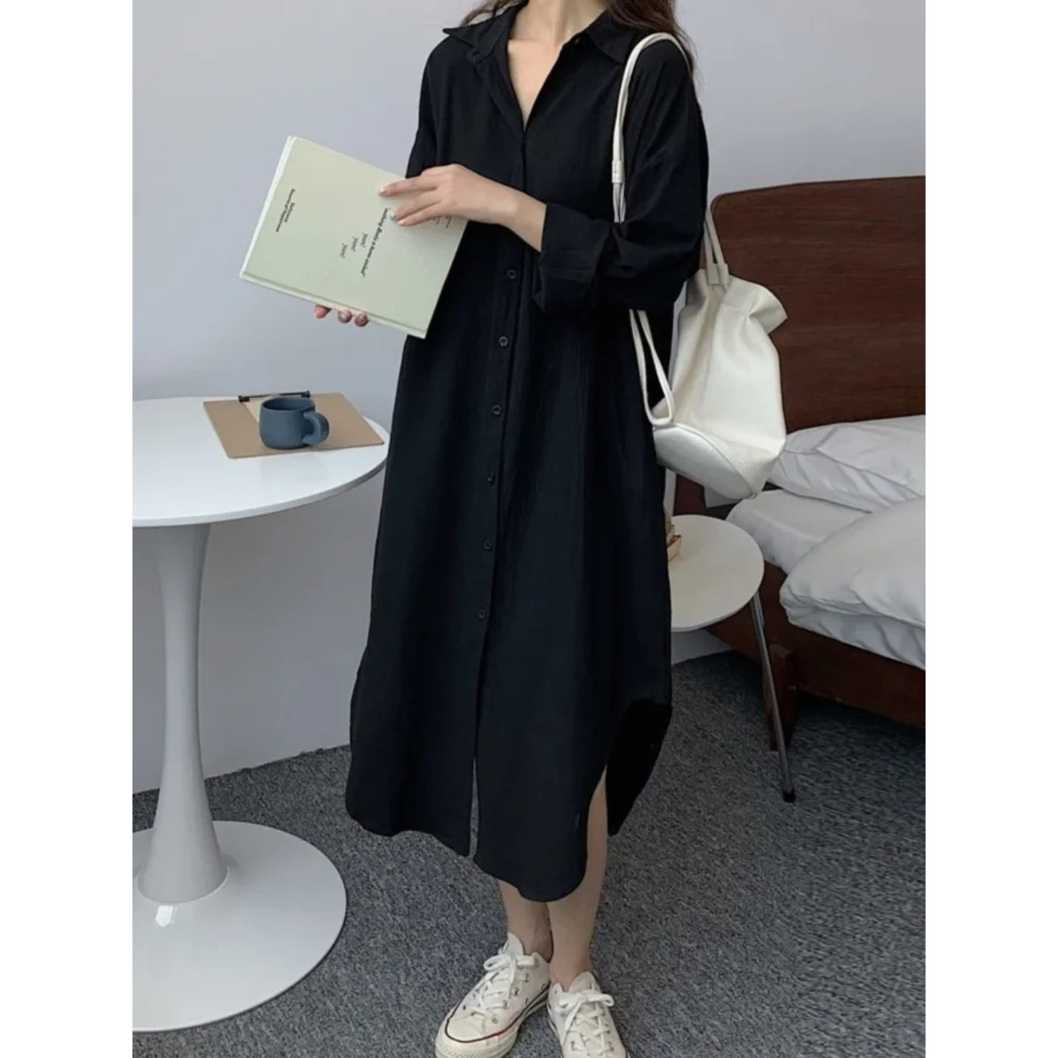 Dames Midi Jurk met Blouse Effect Klassiek Vintage Stijl - Mode Vibes
