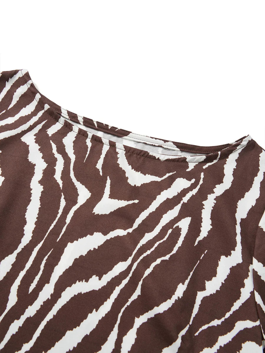 Jouw Levenstijl Zebra Print Lange Jurk