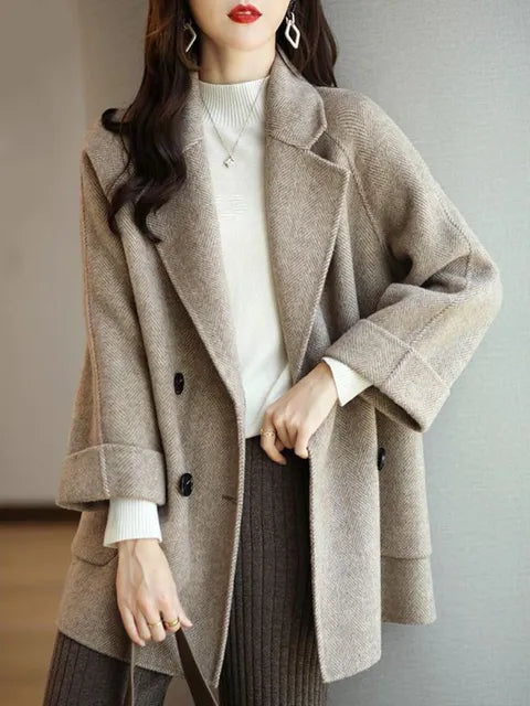 Dames Winterjas Wol Warm en Waterdicht