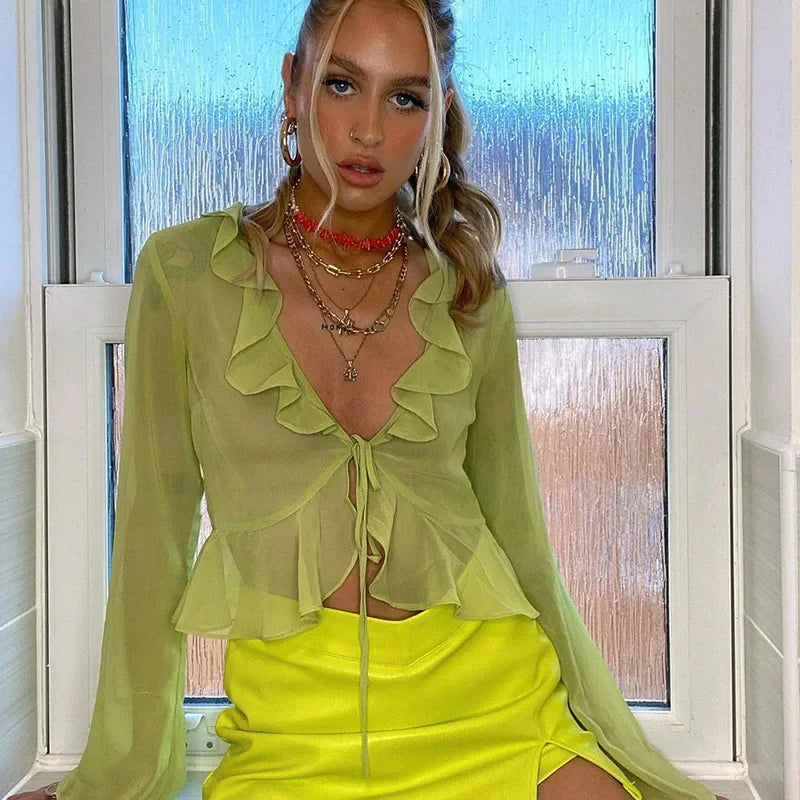 ModaFusion Transparante Chiffon Zomertop