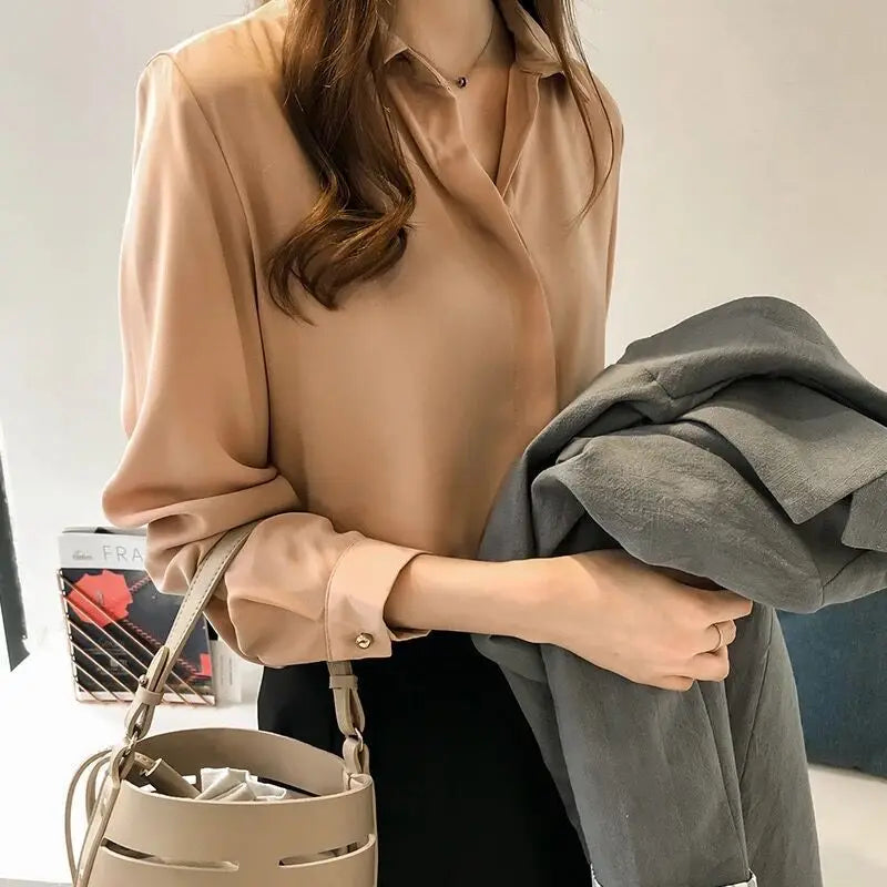ChicStyle Dames Zomer Chifon Blouse met Lange Mouwen