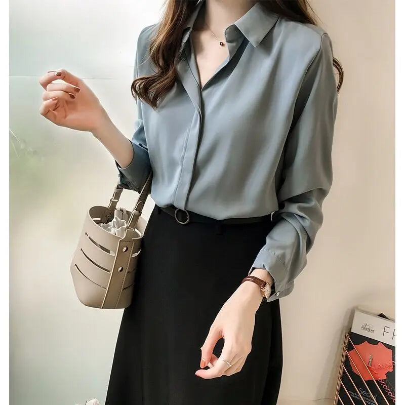 ChicStyle Dames Zomer Chifon Blouse met Lange Mouwen