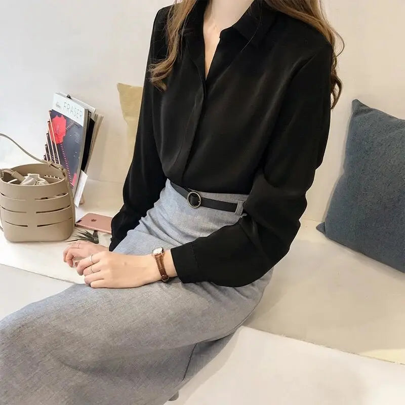 ChicStyle Dames Zomer Chifon Blouse met Lange Mouwen