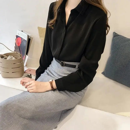 ChicStyle Dames Zomer Chifon Blouse met Lange Mouwen