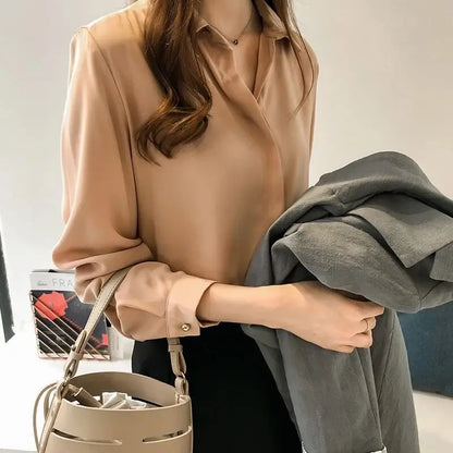 ChicStyle Dames Zomer Chifon Blouse met Lange Mouwen