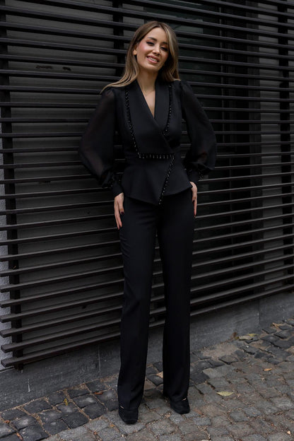 Dames Jumpsuit Zwart Elegante Avondkleding - Mode Vibes