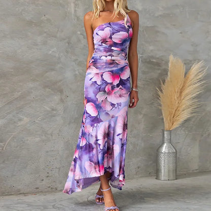 Elegante Maxi Bruidsjurk Bloempatroon Mouwloos voor Dames - Mode Vibes