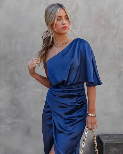 Dames Midi Rokjurk Elegante Enkelmouw Galajurk - Mode Vibes