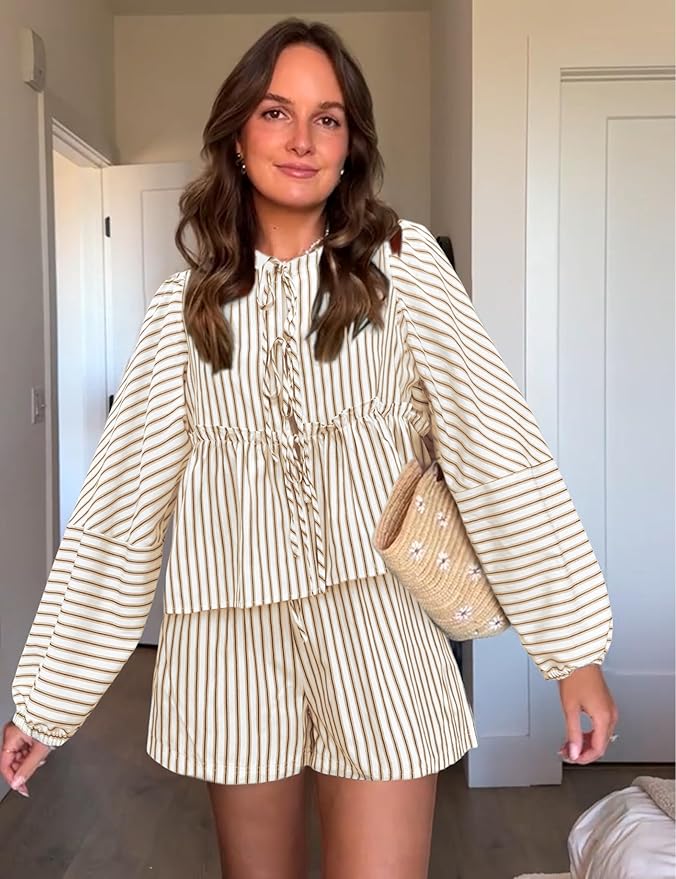 Dames Zomerset Geruite Blouse en Shorts Set - Mode Vibes