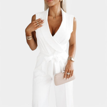 Dames Jumpsuit met Riem Zwarte Elegante Jurk - Mode Vibes