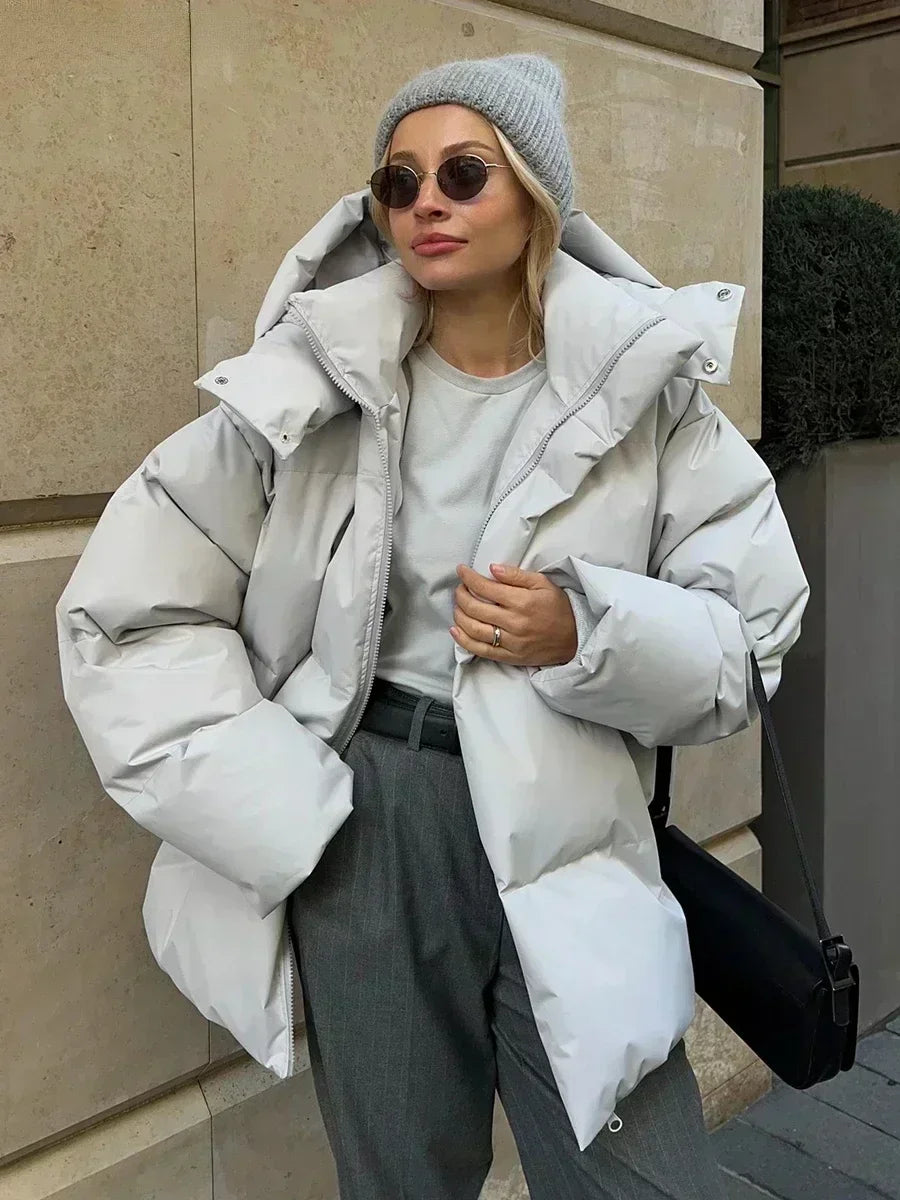 Dames Pufferjas Warm en Oversized met Verstelbare Capuchon - Mode Vibes