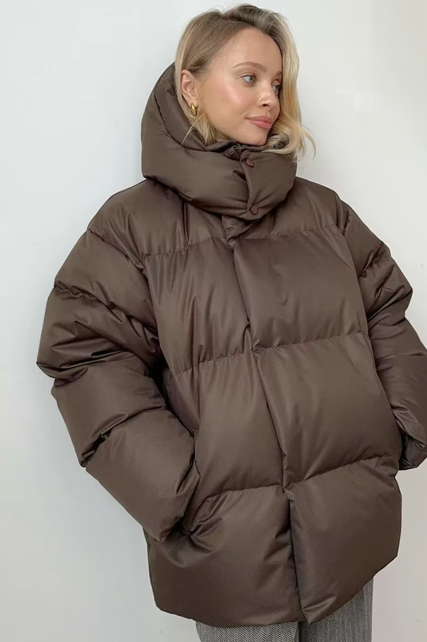 Dames Pufferjas Warm en Oversized met Verstelbare Capuchon