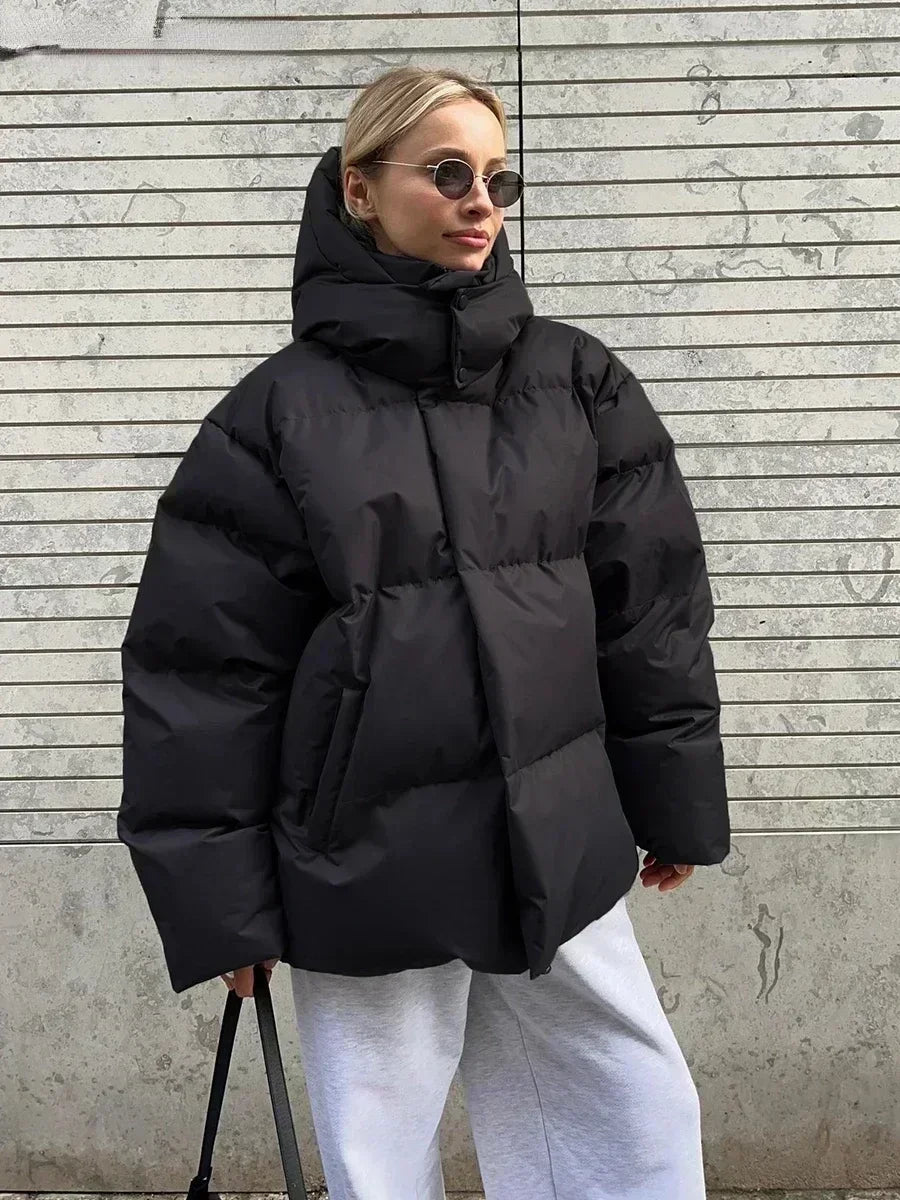 Dames Pufferjas Warm en Oversized met Verstelbare Capuchon