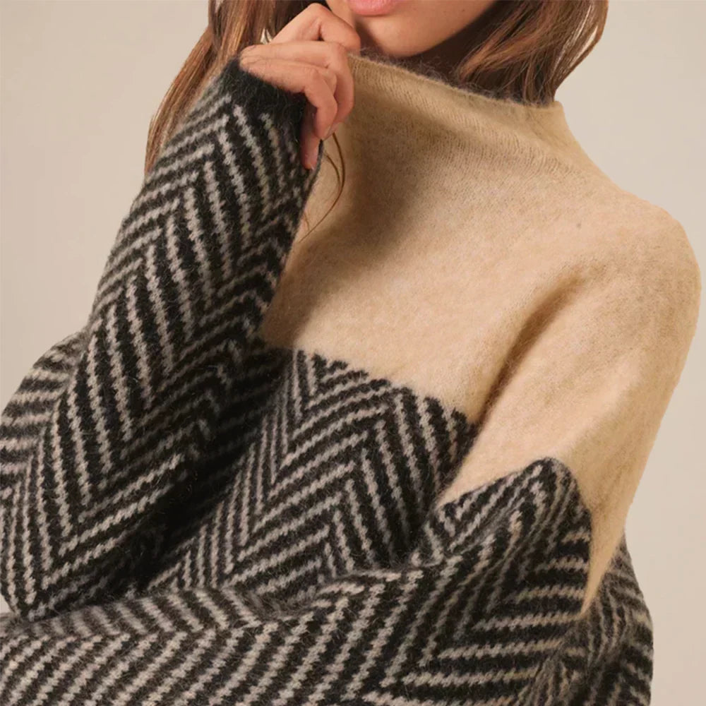 Dames Coltrui Warm Visgraatpatroon Trendy