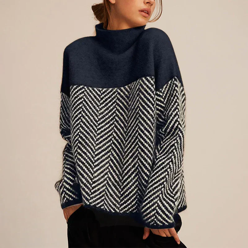 Dames Coltrui Warm Visgraatpatroon Trendy