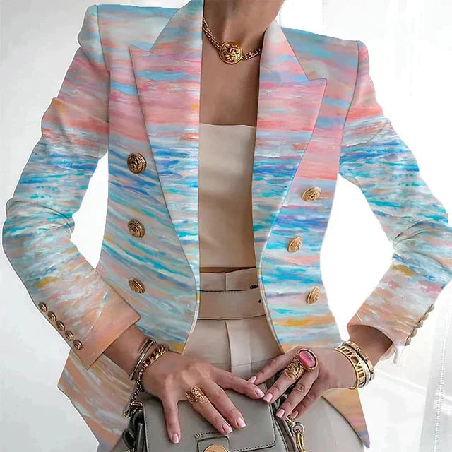 Chique Blazer met Unieke Print - Mode Vibes