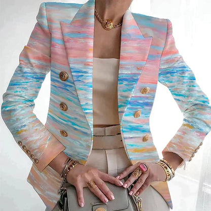 Chique Blazer met Unieke Print - Mode Vibes
