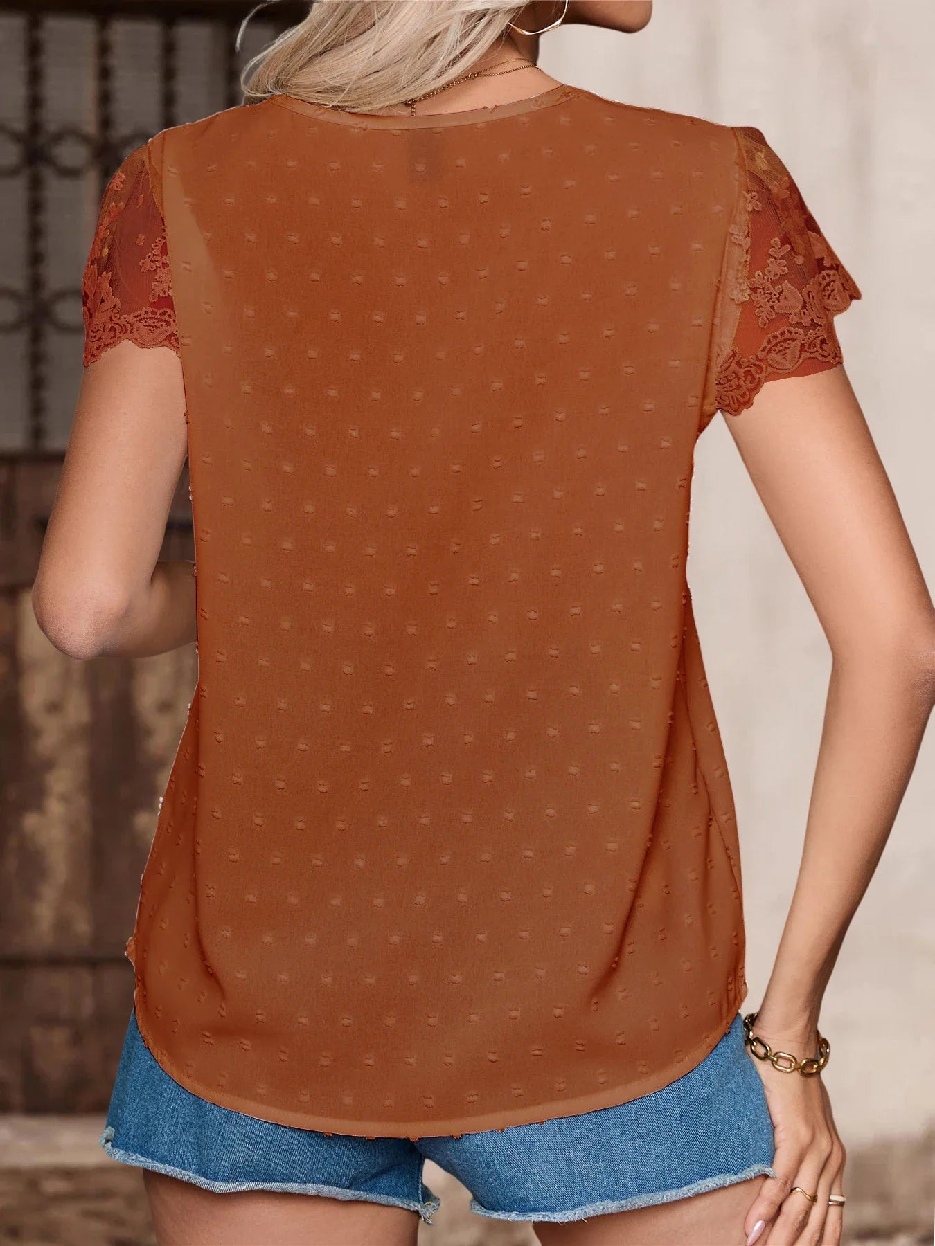 Dames Zomer Blouses - Elegante V-hals en Korte Mouwen