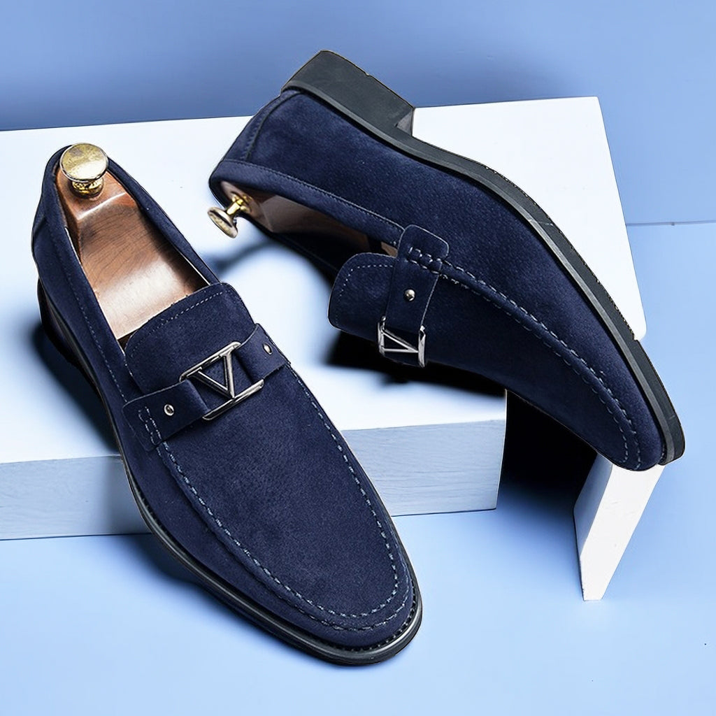 Knightsman - Luxe Slippers voor Heren Zwart Leer - Mode Vibes