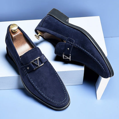 Knightsman - Luxe Slippers voor Heren Zwart Leer - Mode Vibes