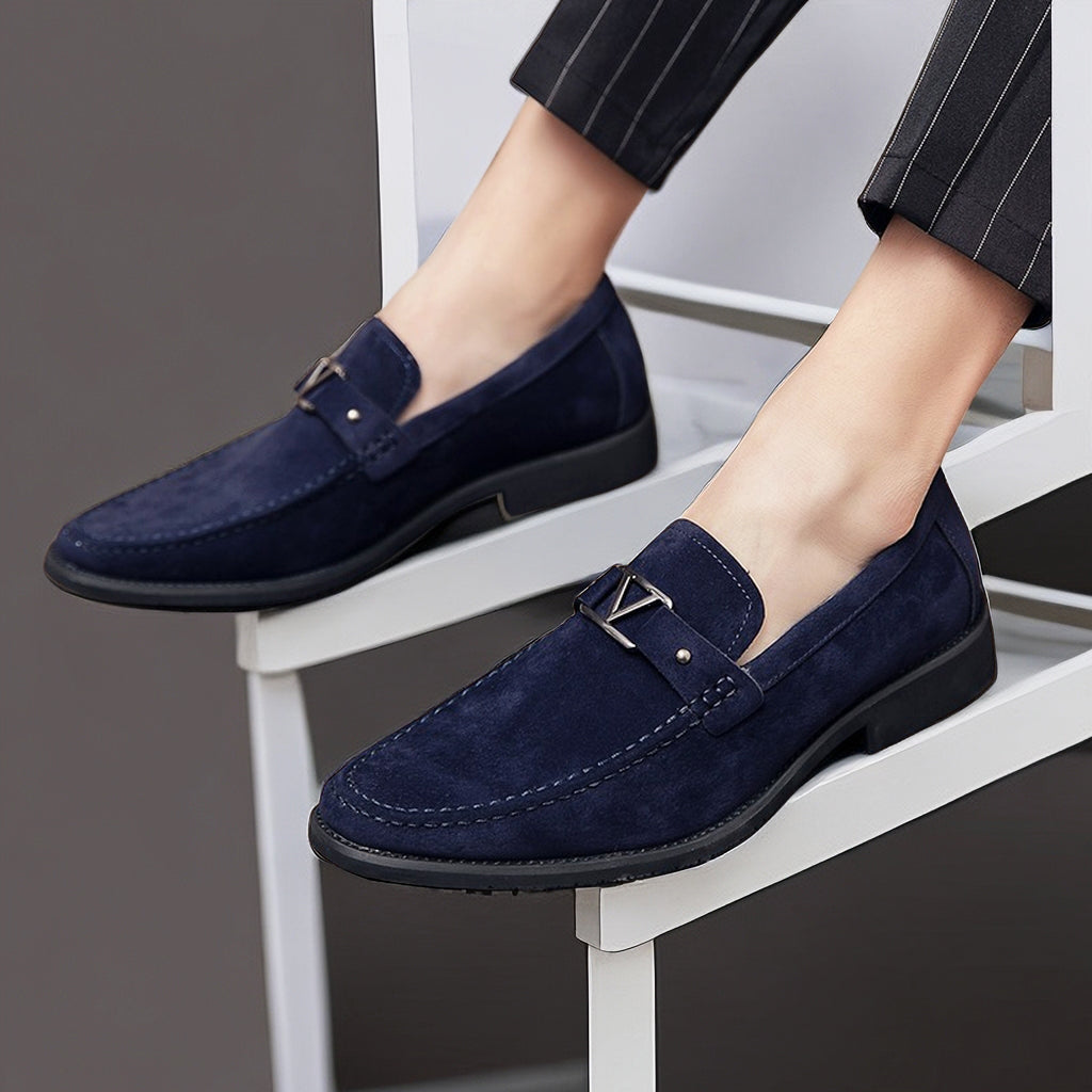 Knightsman - Luxe Slippers voor Heren Zwart Leer