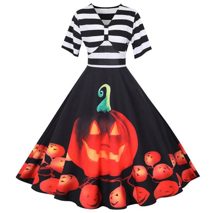 Daniela | Halloween Vintage Pumpkin Midi jurk