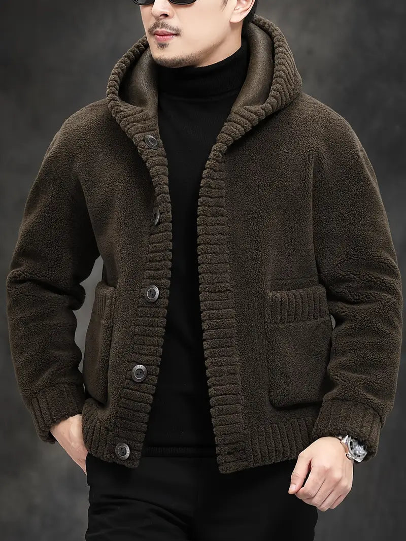 Gebreide Heren Hoodie Jas Warm en Comfortabel