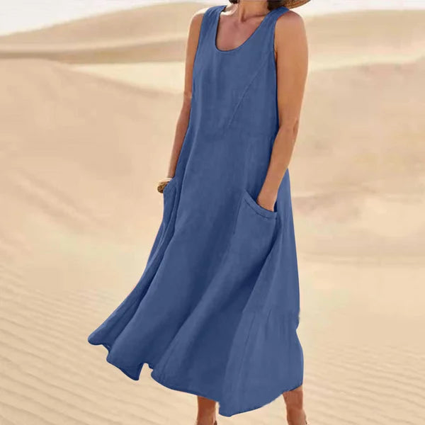 Debra | Elegante en volumineuze linnen jurk 10