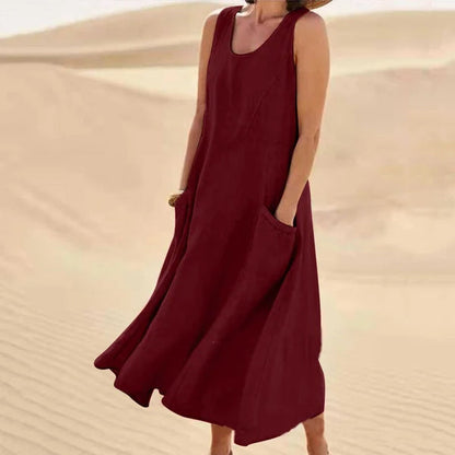 Debra | Elegante en volumineuze linnen jurk 11