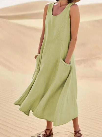 Debra | Elegante en volumineuze linnen jurk 5