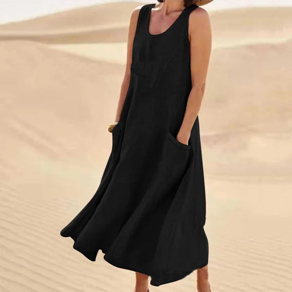 Debra | Elegante en volumineuze linnen jurk 9