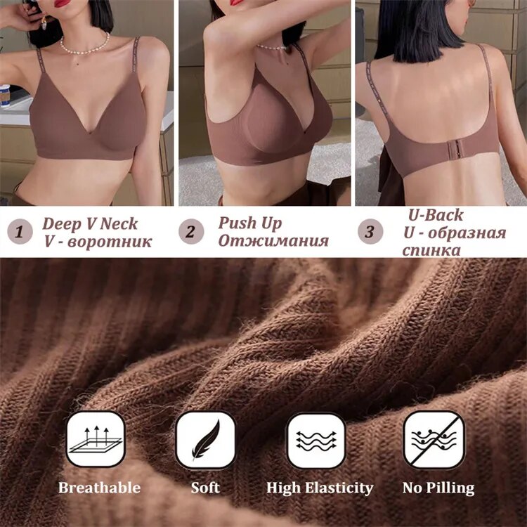 Bralette met Diepe V-hals Voor Gevoelige Huid