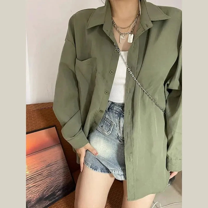 Harajuku Groene Basis Blouse