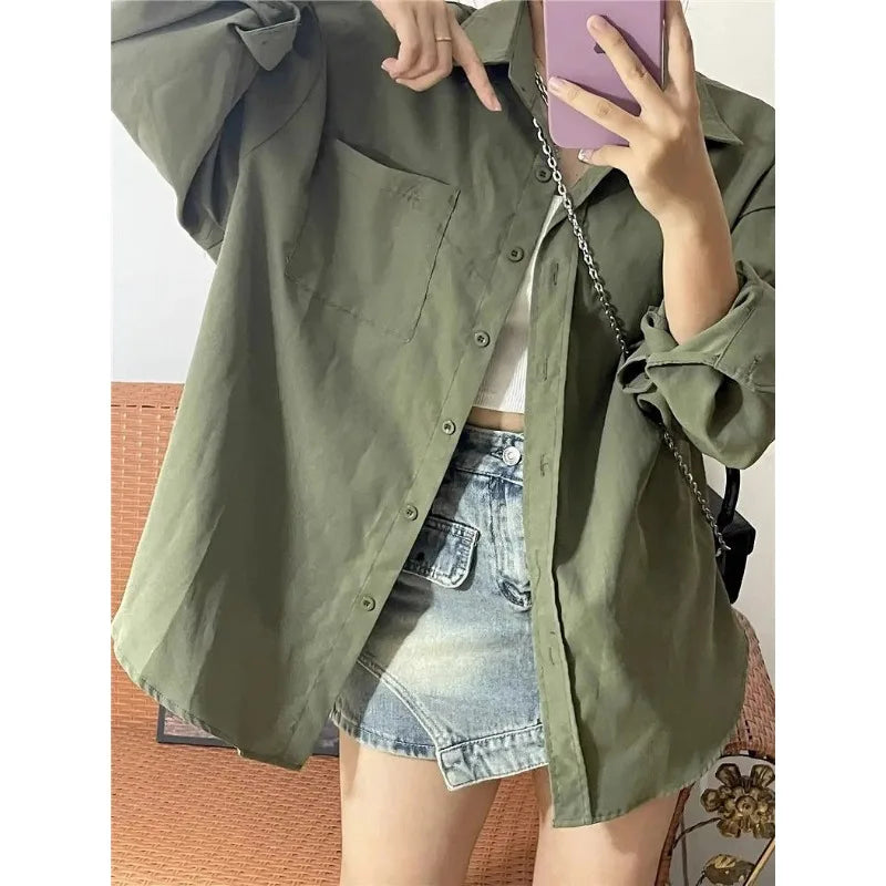 Harajuku Groene Basis Blouse