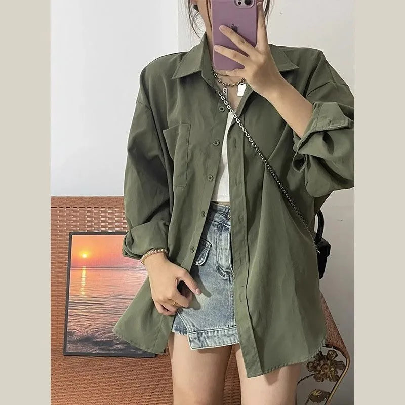 Harajuku Groene Basis Blouse