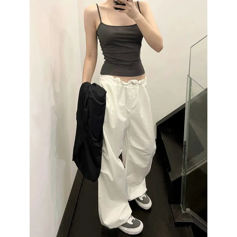 Deeptown Witte Basic Dames Casual Broek