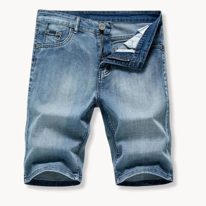 Korte Denim Shorts Met Rits En Knoopsluiting - Mode Vibes