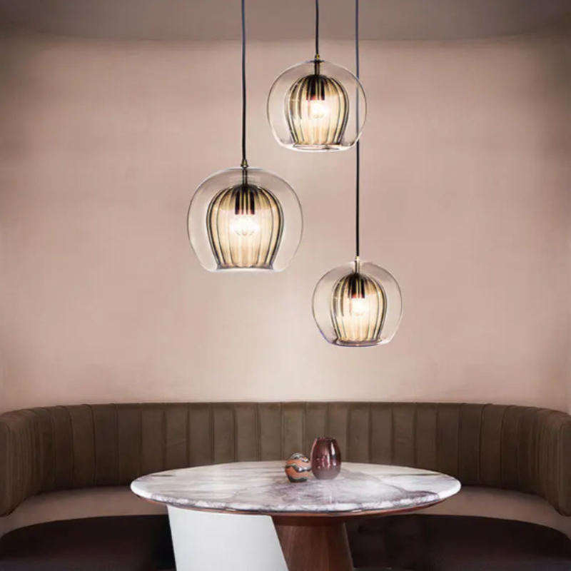 Aluminium Hanglamp Modern Glas Design LumaLite