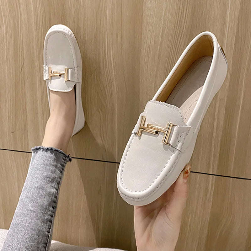 ElegantStride Luxe Lederen Werk Flats